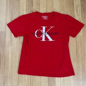 CALVIN KLEIN Red Boys T-Shirt Size M (10-12)